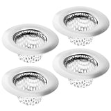 4 Pack - 2.125" Top / 1" Basket, Stainless Steel Slop, Utility, Kitchen and Bathroom Sink Strainer. 1/16" Holes.