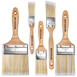 5pcs - Premium Bristle Paint Brushes Set - 4 inch, 3 inch, 2 inch, 1.5 inch, 1 inch