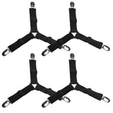 Hilltop Products 4 Pack - 3 Way Adjustable Bed Sheets Holders, Fastener, Elastic Band Clip, Upholstery Suspender for Bed Sheets, Mattress Covers by Hilltop Products