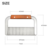 2 Pack - Crinkle Cutter, Potato Cutter, Soap Cutting Tool, French Fry Slicer, Serrated Chopping Knife for Vegetables and More - Stainless Steel Blade with Wooden Handle