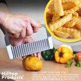 2 Pack - Crinkle Cutter, Potato Cutter, Soap Cutting Tool, French Fry Slicer, Serrated Chopping Knife for Vegetables and More - Stainless Steel Blade with Wooden Handle