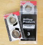 Hilltop Products® 3 Pack - 2.125" Top / 1" Basket, Stainless Steel Slop, Utility, Kitchen and Bathroom Sink Strainer. 1/16" Holes.