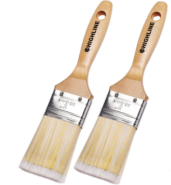 2 Pack - 2" Wide Highline Premium Bristle Paint Brushe