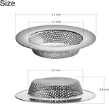 Hilltop Products® 2 Pack - 4.5" Top / 3" Basket - Kitchen Sink Drain Strainer Large Basket Food Catcher. Stainless Steel