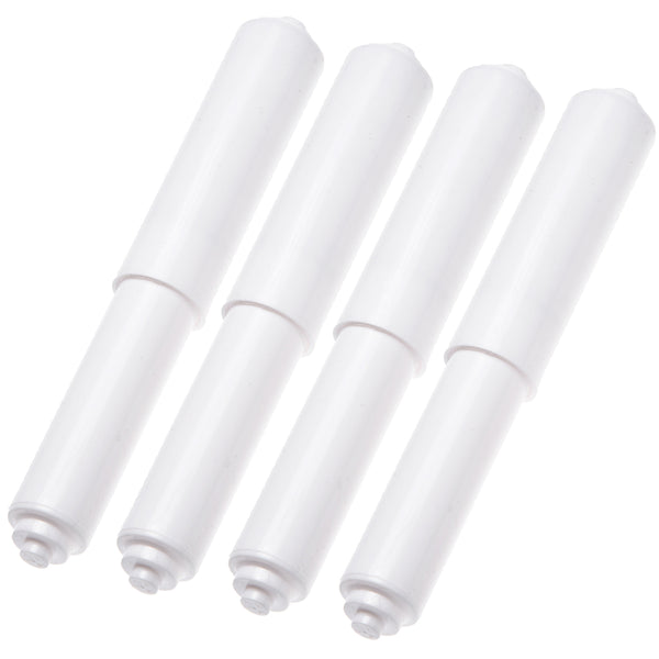 4 Pack - White Toilet Paper Holder Spring Loaded Roller Replacement