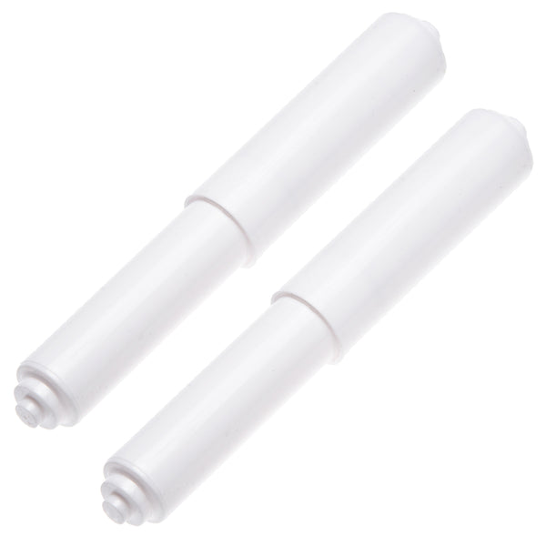 White Toilet Paper Holder Spring Loaded Roller Replacement - Two Pack