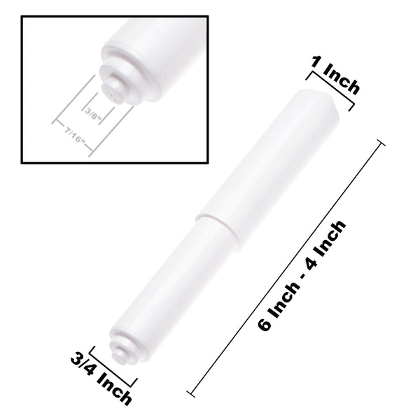 Plastic Toilet Paper Holder Rod Spring Loaded Replacement Bathroom Roller  Accessories - White