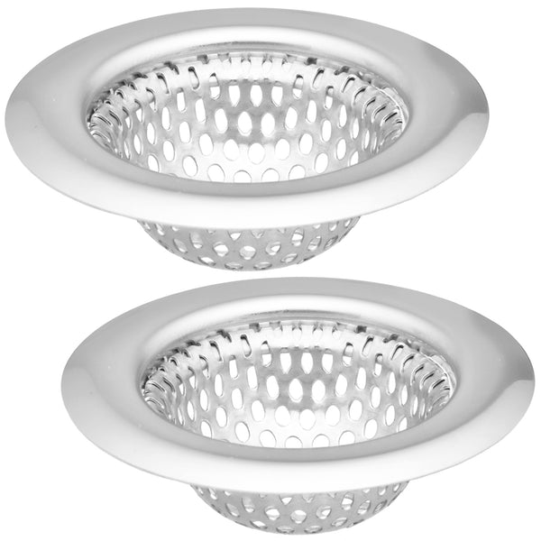 2 Pack - 2.25 Top / 1.25 Basket, Rust Proof Stainless Steel Bathroom  Sink, Lavatory, Slop and Utility Sink Hair Catcher Drain Strainer Hair