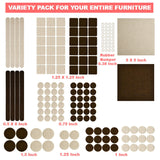 166 PIECE Two Colors - Variety Size Furniture Felt Pads. High Quality Self Adhesive Pads with Transparent Noise Reduction Bumpers. Best Floor Protectors for your Hardwood & Laminate Flooring-166 PIECE